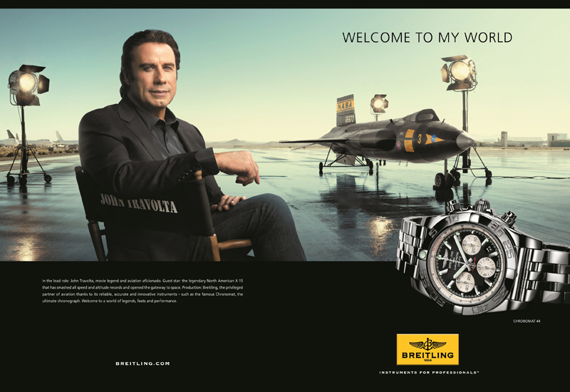 Breitling advertising campaign 2015 john travolta